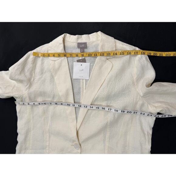 J Jill Blazer Womens Ivory Linen Single Button Pockets Lightweight Jacket XL NWT - Picture 9 of 11